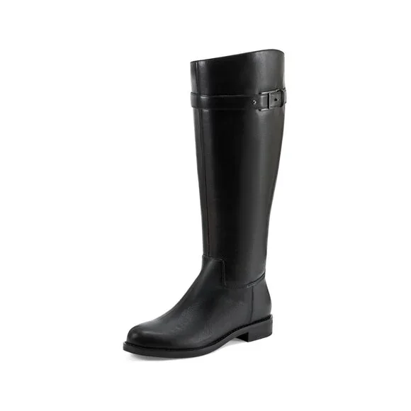 Black Leather Knee High Riding Boots Easy Spirit Aubrey Size 9.5 Wide - Picture 3 of 9